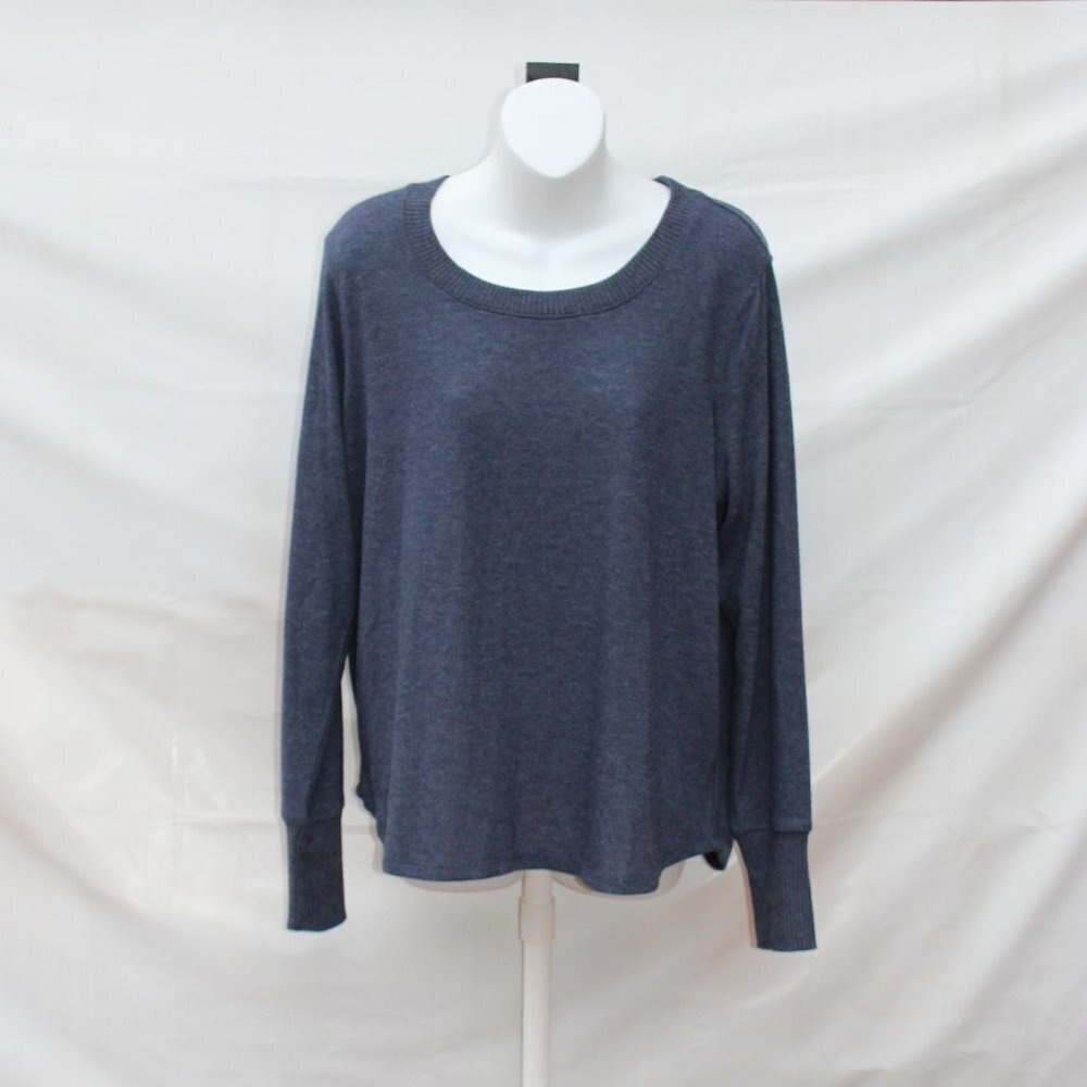 Nine West Womens Heather Mood Indigo Long Sleeve Sweater, Size XL, New with Tags
